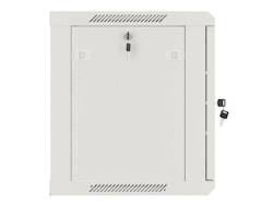 RACKSKÅP 19" VÄGGMONTERAT 9U/600X450 FÖR SJÄLVMONTERING MED METALLDÖRR GRÅ LANBERG (FLAT PACK)
