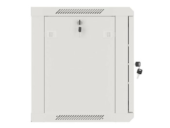 RACKSKÅP 19" VÄGGMONTERAT 9U/600X450 FÖR SJÄLVMONTERING MED METALLDÖRR GRÅ LANBERG (FLAT PACK)
