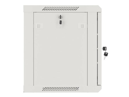 RACKSKÅP 19" VÄGGMONTERAT 9U/600X450 FÖR SJÄLVMONTERING MED METALLDÖRR GRÅ LANBERG (FLAT PACK)