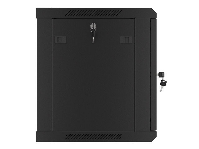 RACKSKÅP 19" VÄGGMONTERAT 9U/600X450 FÖR SJÄLVMONTERING MED METALLDÖRR SVART LANBERG (FLAT PACK)