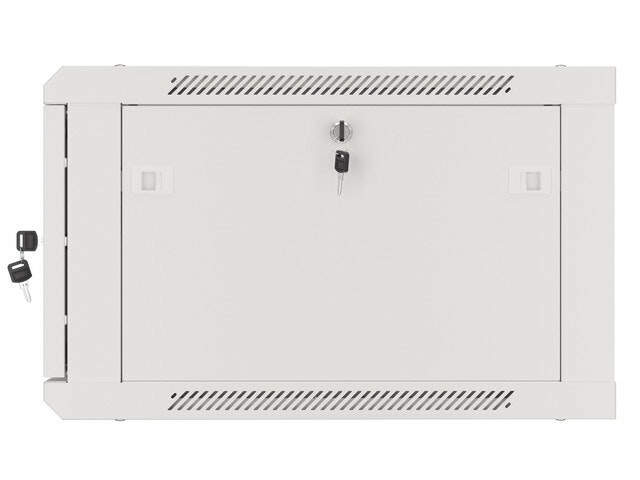RACKSKÅP 19" VÄGGMONTERAT 6U/600X600 FÖR SJÄLVMONTERING MED METALLDÖRR GRÅ LANBERG (FLAT PACK)
