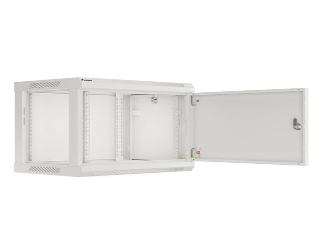 RACKSKÅP 19" VÄGGMONTERAT 6U/600X450 FÖR SJÄLVMONTERING MED METALLDÖRR GRÅ LANBERG (FLAT PACK)