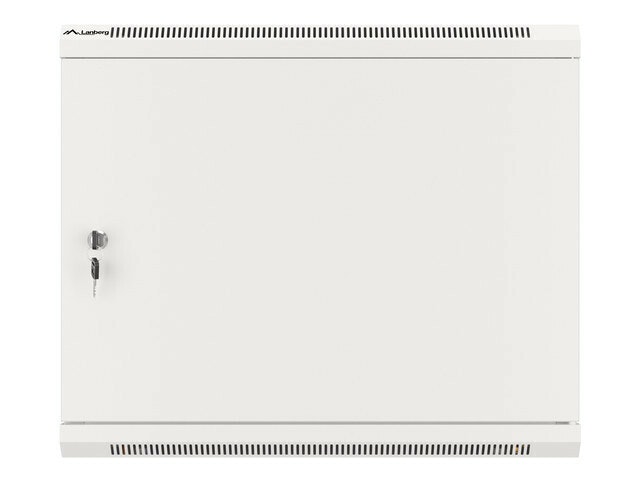 RACKSKÅP 19" VÄGGMONTERAT 9U/600X450 FÖR SJÄLVMONTERING MED METALLDÖRR GRÅ LANBERG (FLAT PACK)