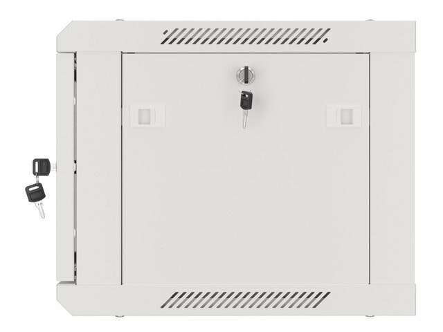 RACKSKÅP 19" VÄGGMONTERAT 6U/600X450 FÖR SJÄLVMONTERING MED METALLDÖRR GRÅ LANBERG (FLAT PACK)