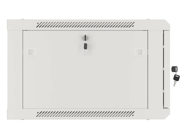 RACKSKÅP 19" VÄGGMONTERAT 6U/600X600 FÖR SJÄLVMONTERING MED METALLDÖRR GRÅ LANBERG (FLAT PACK)