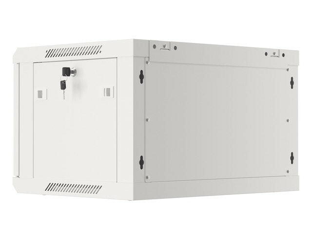 RACKSKÅP 19" VÄGGMONTERAT 6U/600X450 FÖR SJÄLVMONTERING MED METALLDÖRR GRÅ LANBERG (FLAT PACK)