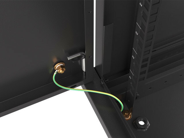 RACKSKÅP 19" VÄGGMONTERAT 6U/600X450 FÖR SJÄLVMONTERING MED METALLDÖRR SVART LANBERG (FLAT PACK)