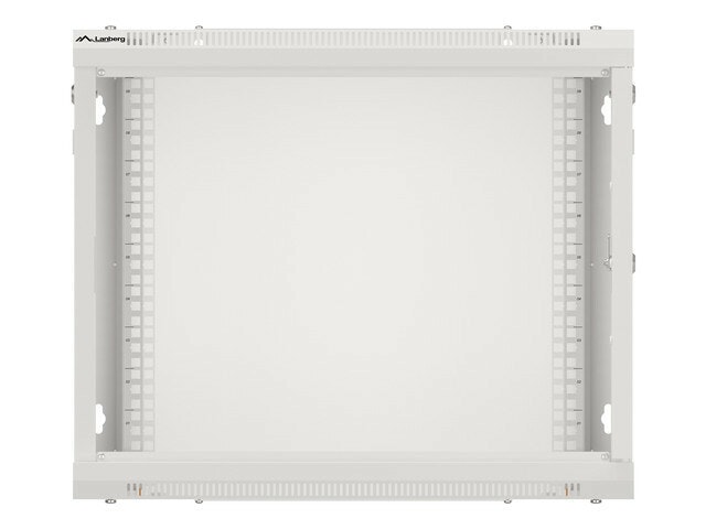 RACKSKÅP 19" VÄGGMONTERAT 9U/600X450 FÖR SJÄLVMONTERING MED METALLDÖRR GRÅ LANBERG (FLAT PACK)