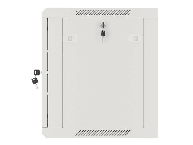 RACKSKÅP 19" VÄGGMONTERAT 9U/600X450 FÖR SJÄLVMONTERING MED METALLDÖRR GRÅ LANBERG (FLAT PACK)