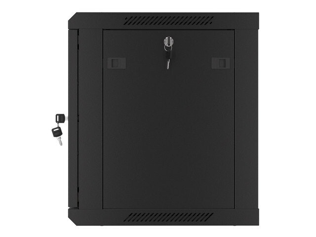RACKSKÅP 19" VÄGGMONTERAT 9U/600X450 FÖR SJÄLVMONTERING MED METALLDÖRR SVART LANBERG (FLAT PACK)