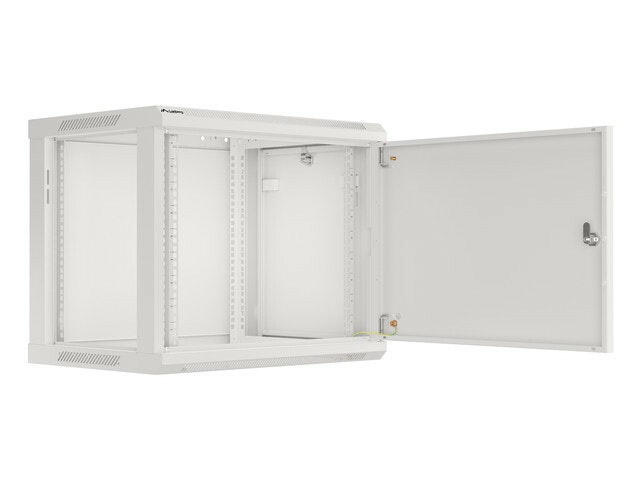 RACKSKÅP 19" VÄGGMONTERAT 9U/600X450 FÖR SJÄLVMONTERING MED METALLDÖRR GRÅ LANBERG (FLAT PACK)