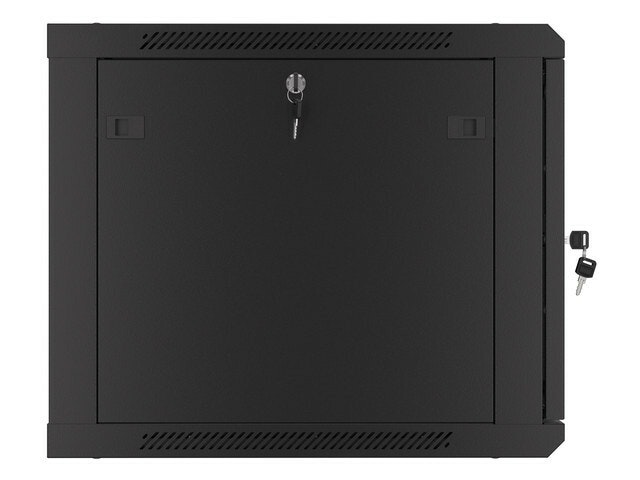 RACKSKÅP 19" VÄGGMONTERAT 9U/600X600 FÖR SJÄLVMONTERING MED METALLDÖRR SVART LANBERG (FLAT PACK)