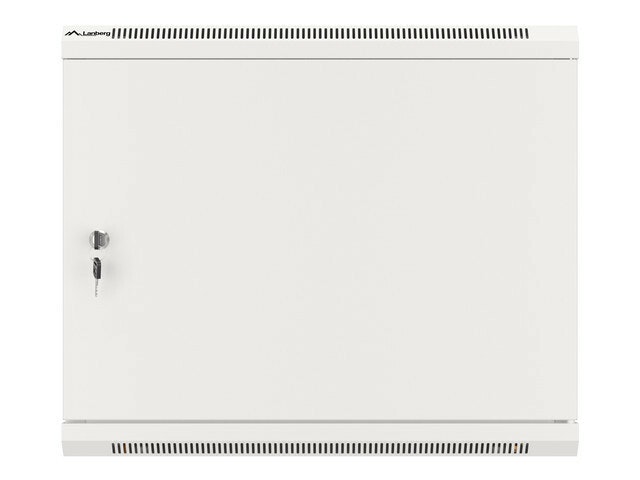 RACKSKÅP 19" VÄGGMONTERAT 9U/600X600 FÖR SJÄLVMONTERING MED METALLDÖRR GRÅ LANBERG (FLAT PACK)