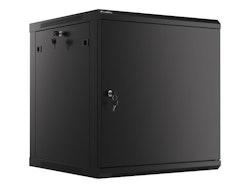 RACKSKÅP 19" VÄGGMONTERAT 12U/600X600 FÖR SJÄLVMONTERING MED METALLDÖRR SVART LANBERG (FLAT PACK)
