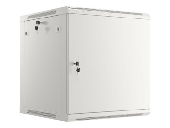 RACKSKÅP 19" VÄGGMONTERAT 12U/600X600 FÖR SJÄLVMONTERING MED METALLDÖRR GRÅ LANBERG (FLAT PACK)