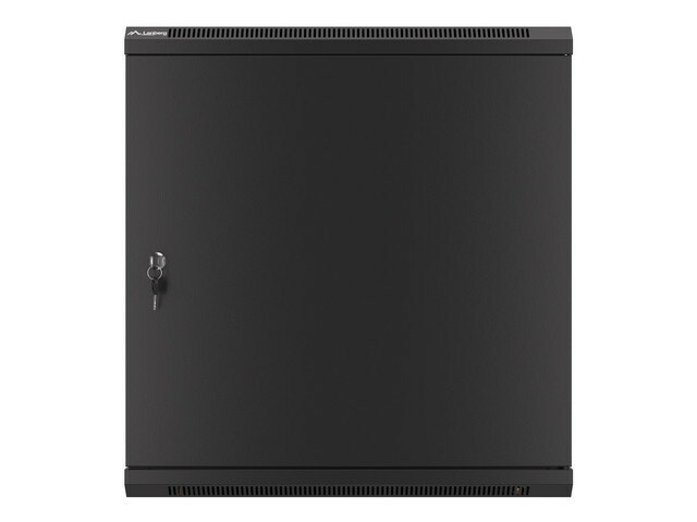 RACKSKÅP 19" VÄGGMONTERAT 12U/600X450 FÖR SJÄLVMONTERING MED METALLDÖRR SVART LANBERG (FLAT PACK)