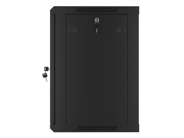 RACKSKÅP 19" VÄGGMONTERAT 12U/600X450 FÖR SJÄLVMONTERING MED METALLDÖRR SVART LANBERG (FLAT PACK)