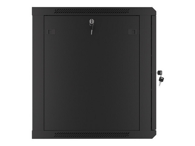 RACKSKÅP 19" VÄGGMONTERAT 12U/600X600 FÖR SJÄLVMONTERING MED METALLDÖRR SVART LANBERG (FLAT PACK)