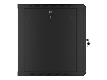 RACKSKÅP 19" VÄGGMONTERAT 12U/600X600 FÖR SJÄLVMONTERING MED METALLDÖRR SVART LANBERG (FLAT PACK)