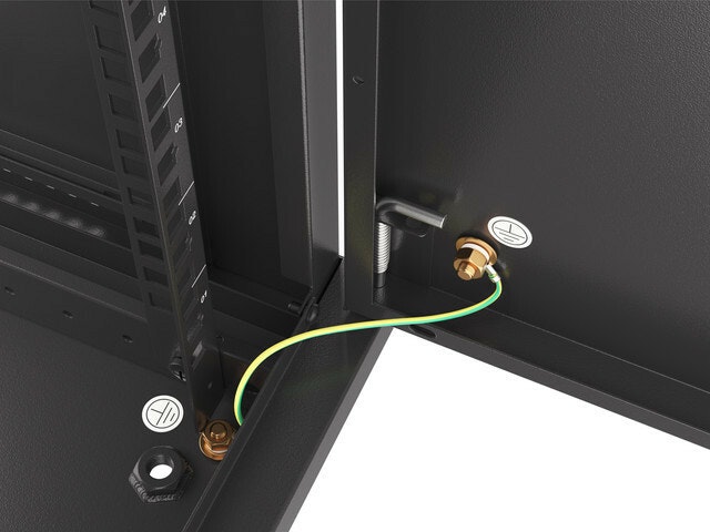 RACKSKÅP 19" VÄGGMONTERAT 9U/600X600 FÖR SJÄLVMONTERING MED METALLDÖRR SVART LANBERG (FLAT PACK)
