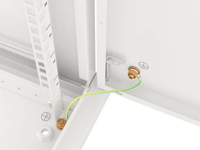 RACKSKÅP 19" VÄGGMONTERAT 12U/600X600 FÖR SJÄLVMONTERING MED METALLDÖRR GRÅ LANBERG (FLAT PACK)