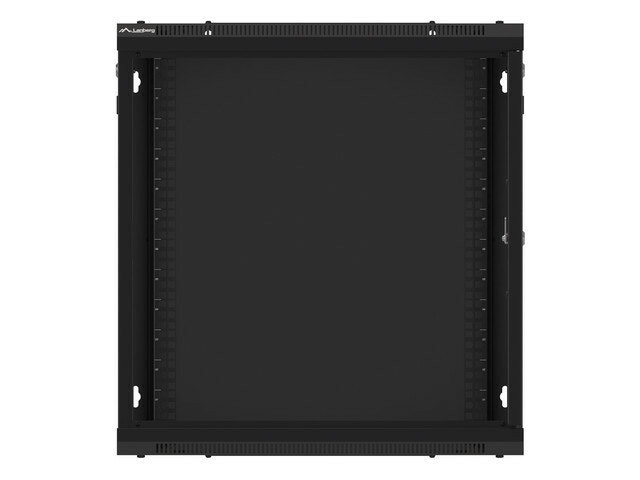 RACKSKÅP 19" VÄGGMONTERAT 12U/600X600 FÖR SJÄLVMONTERING MED METALLDÖRR SVART LANBERG (FLAT PACK)