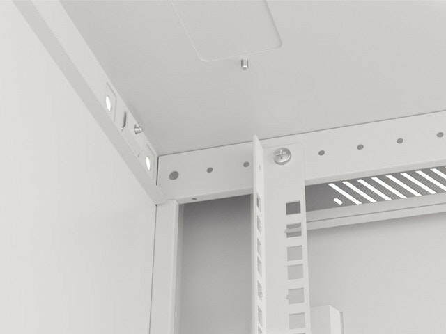 RACKSKÅP 19" VÄGGMONTERAT 12U/600X600 FÖR SJÄLVMONTERING MED METALLDÖRR GRÅ LANBERG (FLAT PACK)