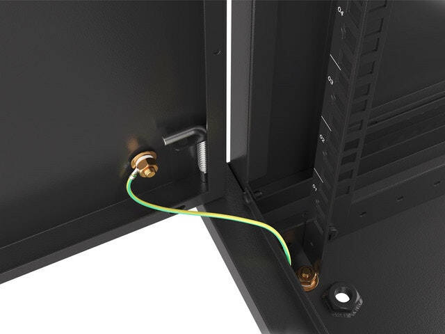 RACKSKÅP 19" VÄGGMONTERAT 12U/600X450 FÖR SJÄLVMONTERING MED METALLDÖRR SVART LANBERG (FLAT PACK)