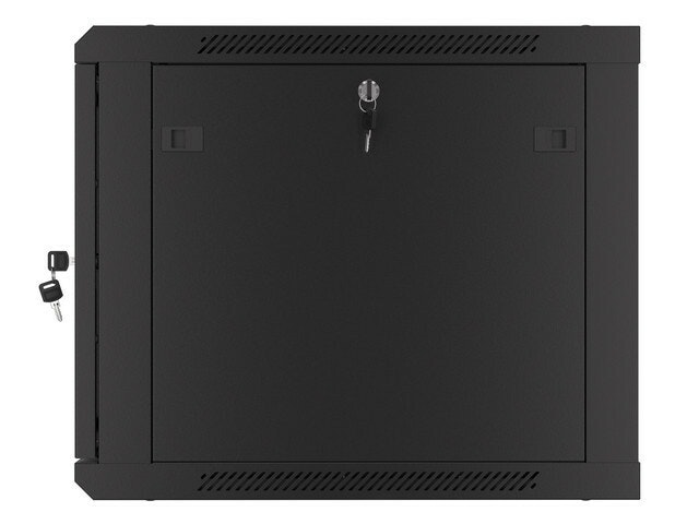 RACKSKÅP 19" VÄGGMONTERAT 9U/600X600 FÖR SJÄLVMONTERING MED METALLDÖRR SVART LANBERG (FLAT PACK)