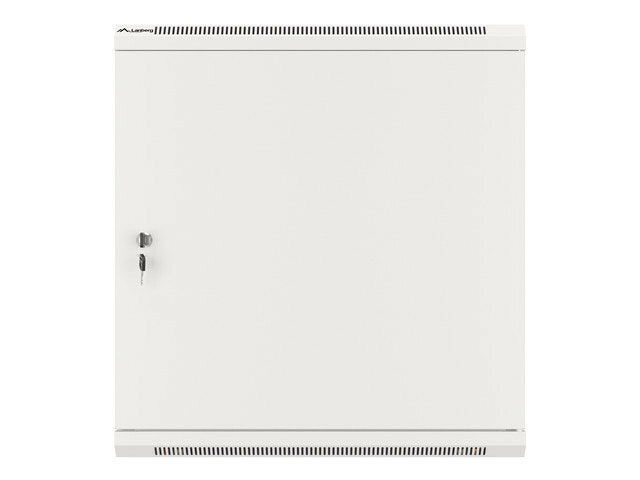 RACKSKÅP 19" VÄGGMONTERAT 12U/600X450 FÖR SJÄLVMONTERING MED METALLDÖRR GRÅ LANBERG (FLAT PACK)