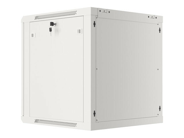 RACKSKÅP 19" VÄGGMONTERAT 12U/600X600 FÖR SJÄLVMONTERING MED METALLDÖRR GRÅ LANBERG (FLAT PACK)