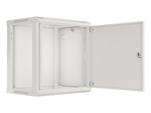 RACKSKÅP 19" VÄGGMONTERAT 12U/600X450 FÖR SJÄLVMONTERING MED METALLDÖRR GRÅ LANBERG (FLAT PACK)