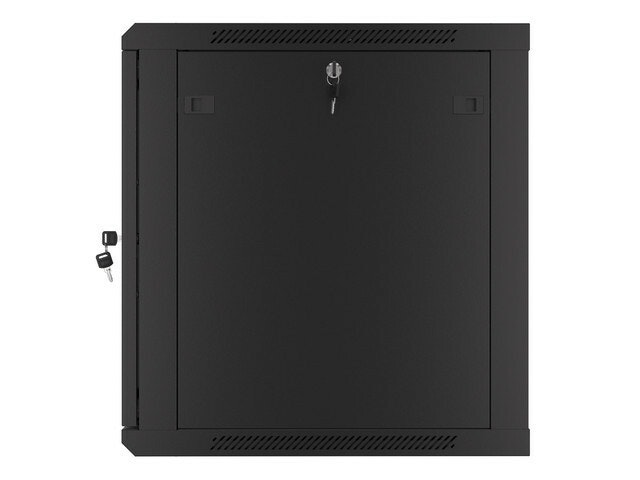 RACKSKÅP 19" VÄGGMONTERAT 12U/600X600 FÖR SJÄLVMONTERING MED METALLDÖRR SVART LANBERG (FLAT PACK)