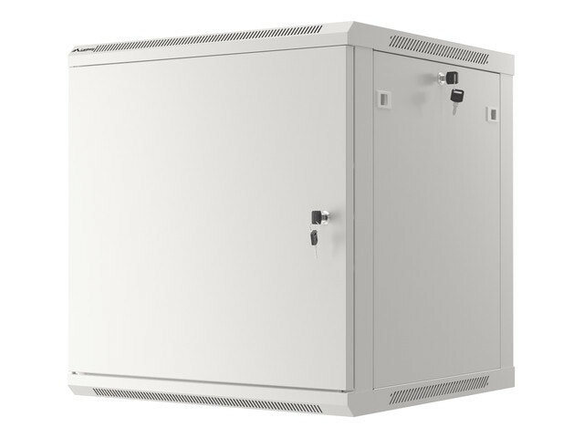 RACKSKÅP 19" VÄGGMONTERAT 12U/600X600 FÖR SJÄLVMONTERING MED METALLDÖRR GRÅ LANBERG (FLAT PACK)