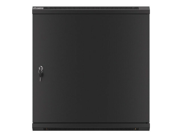 RACKSKÅP 19" VÄGGMONTERAT 12U/600X600 FÖR SJÄLVMONTERING MED METALLDÖRR SVART LANBERG (FLAT PACK)