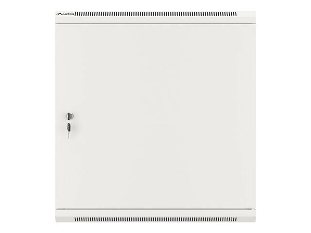 RACKSKÅP 19" VÄGGMONTERAT 12U/600X600 FÖR SJÄLVMONTERING MED METALLDÖRR GRÅ LANBERG (FLAT PACK)