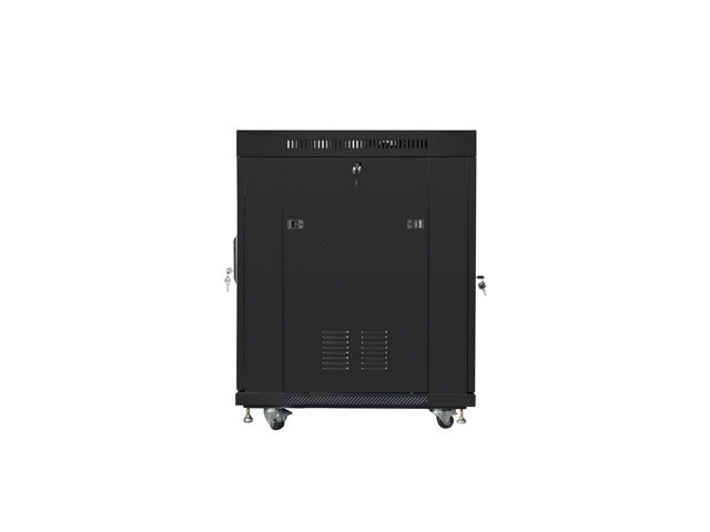 RACKSKÅP 19" FRISTÅENDE 15U/600X800 (FLAT PACK) MED GLASDÖRR LCD SVART LANBERG V2