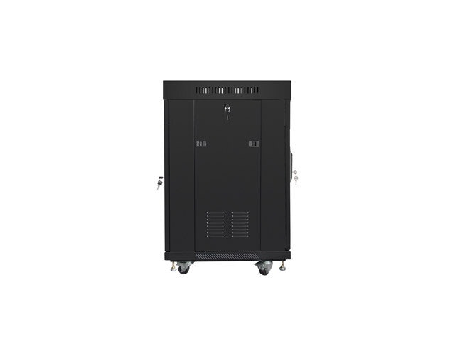 RACKSKÅP 19" FRISTÅENDE 15U/600X600 (FLAT PACK) MED GLASDÖRR LCD SVART LANBERG V2