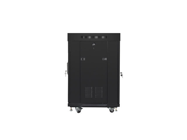 RACKSKÅP 19" FRISTÅENDE 15U/600X600 (FLAT PACK) MED GLASDÖRR LCD SVART LANBERG V2