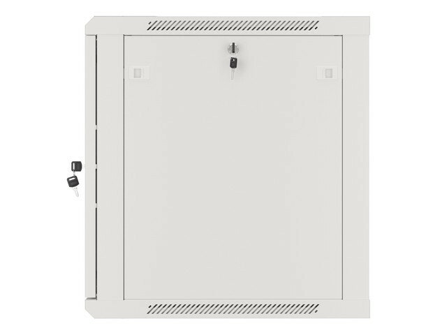 RACKSKÅP 19" VÄGGMONTERAT 12U/600X600 FÖR SJÄLVMONTERING MED METALLDÖRR GRÅ LANBERG (FLAT PACK)