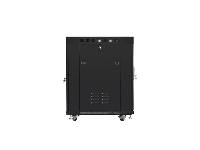 RACKSKÅP 19" FRISTÅENDE 15U/600X800 (FLAT PACK) MED GLASDÖRR LCD SVART LANBERG V2
