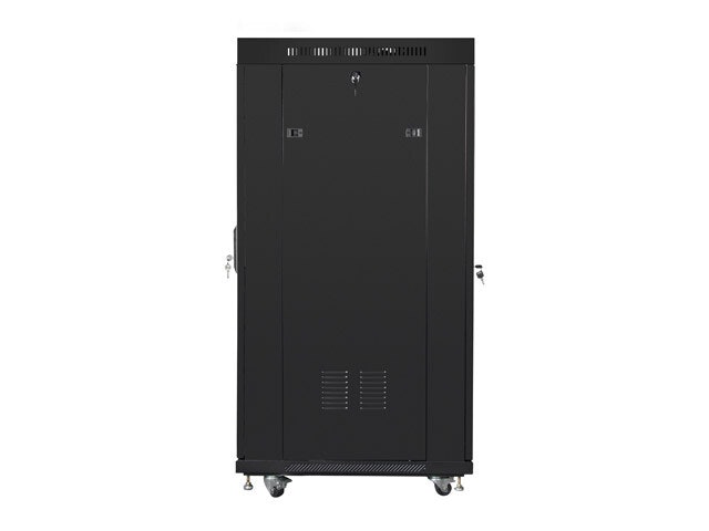 RACKSKÅP 19" FRISTÅENDE 27U/600X800 (FLAT PACK) MED GLASDÖRR LCD SVART LANBERG V2