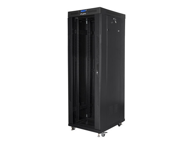 RACKSKÅP 19" FRISTÅENDE 37U/600X800 (FLAT PACK) MED GLASDÖRR LCD SVART LANBERG V2