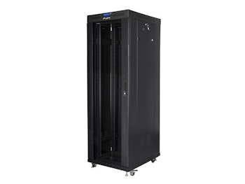 RACKSKÅP 19" FRISTÅENDE 37U/600X800 (FLAT PACK) MED GLASDÖRR LCD SVART LANBERG V2