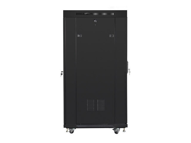 RACKSKÅP 19" FRISTÅENDE 27U/600X800 (FLAT PACK) MED GLASDÖRR LCD SVART LANBERG V2
