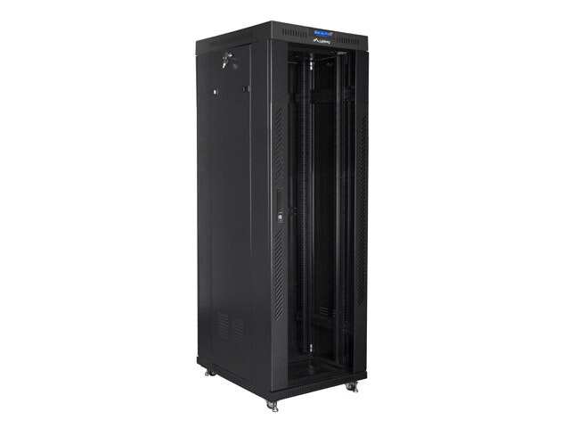 RACKSKÅP 19" FRISTÅENDE 37U/600X800 (FLAT PACK) MED GLASDÖRR LCD SVART LANBERG V2