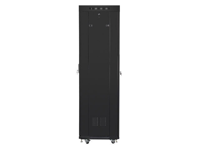 RACKSKÅP 19" FRISTÅENDE 42U/600X600 (FLAT PACK) MED GLASDÖRR LCD SVART LANBERG V2