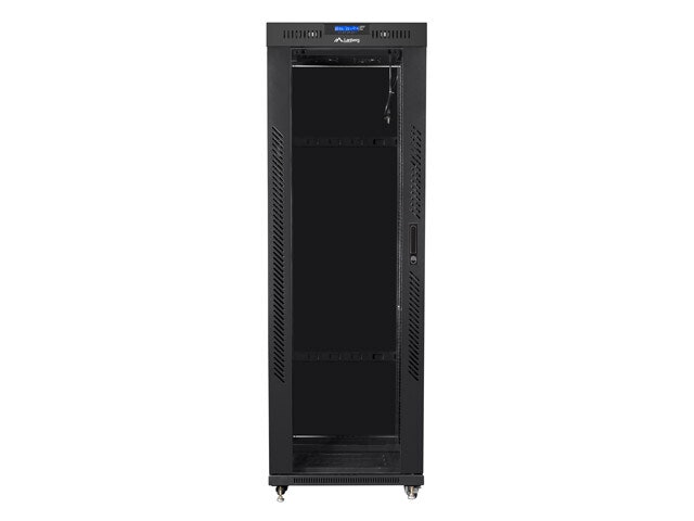 RACKSKÅP 19" FRISTÅENDE 37U/600X800 (FLAT PACK) MED GLASDÖRR LCD SVART LANBERG V2
