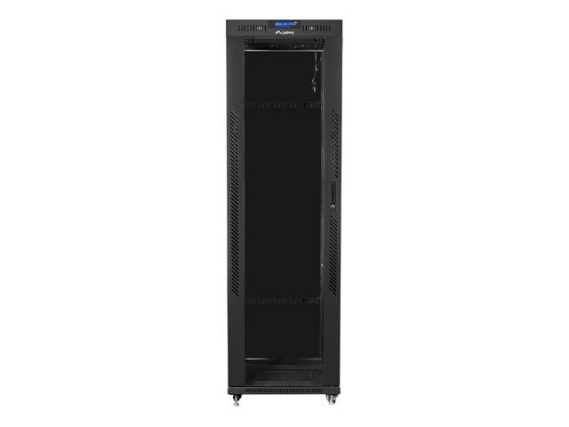 RACKSKÅP 19" FRISTÅENDE 42U/600X800 (FLAT PACK) MED GLASDÖRR LCD SVART LANBERG V2