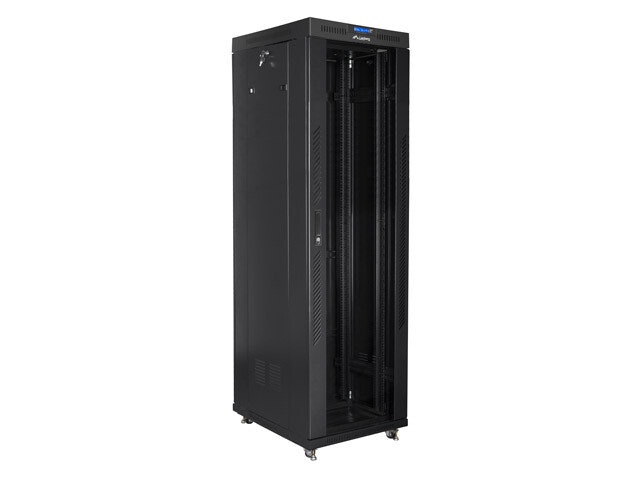 RACKSKÅP 19" FRISTÅENDE 42U/600X800 (FLAT PACK) MED GLASDÖRR LCD SVART LANBERG V2